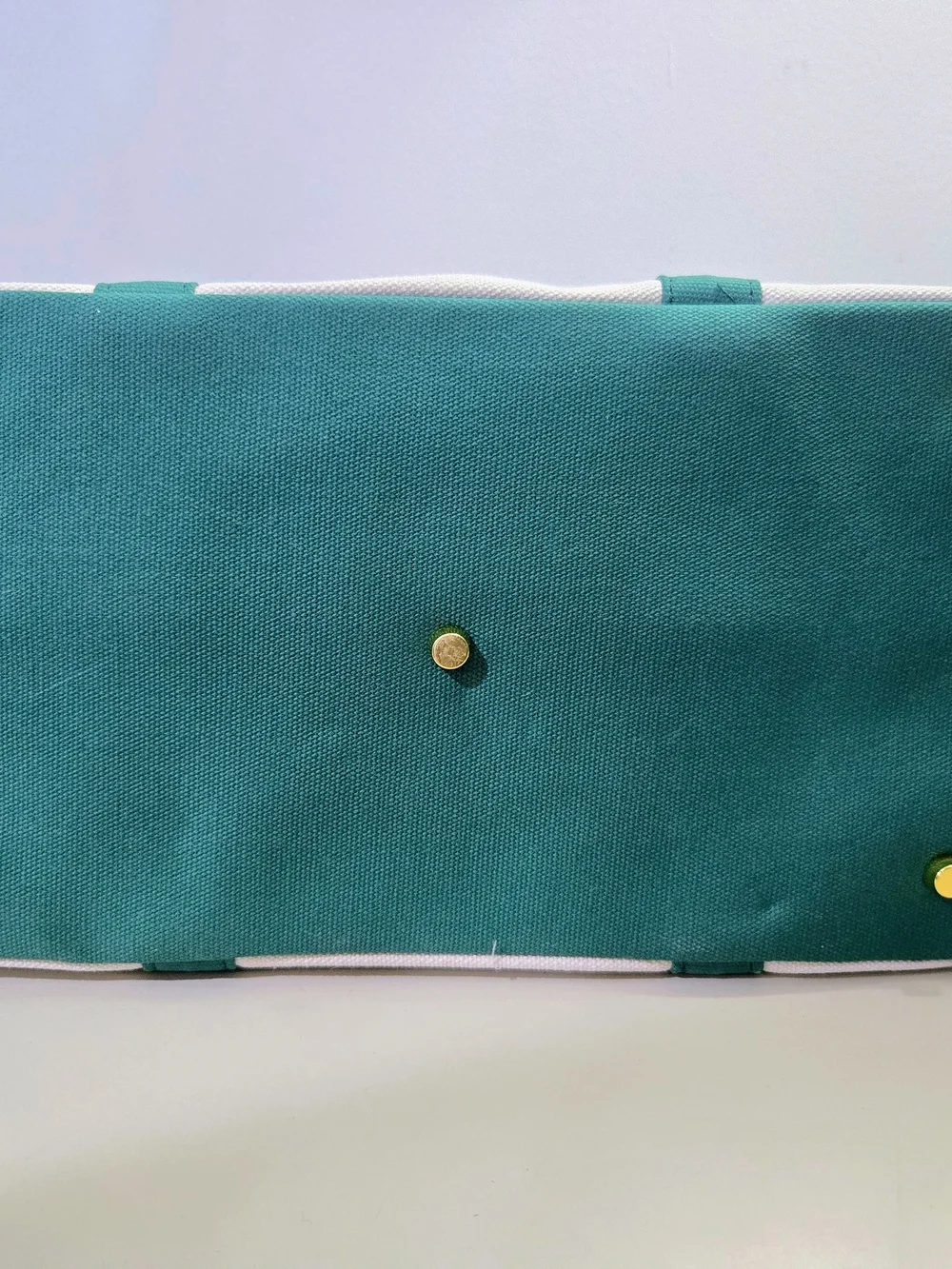Stylish Canvas Boat Tote - Cream & Forest Green, NEW - Picture 7 of 11